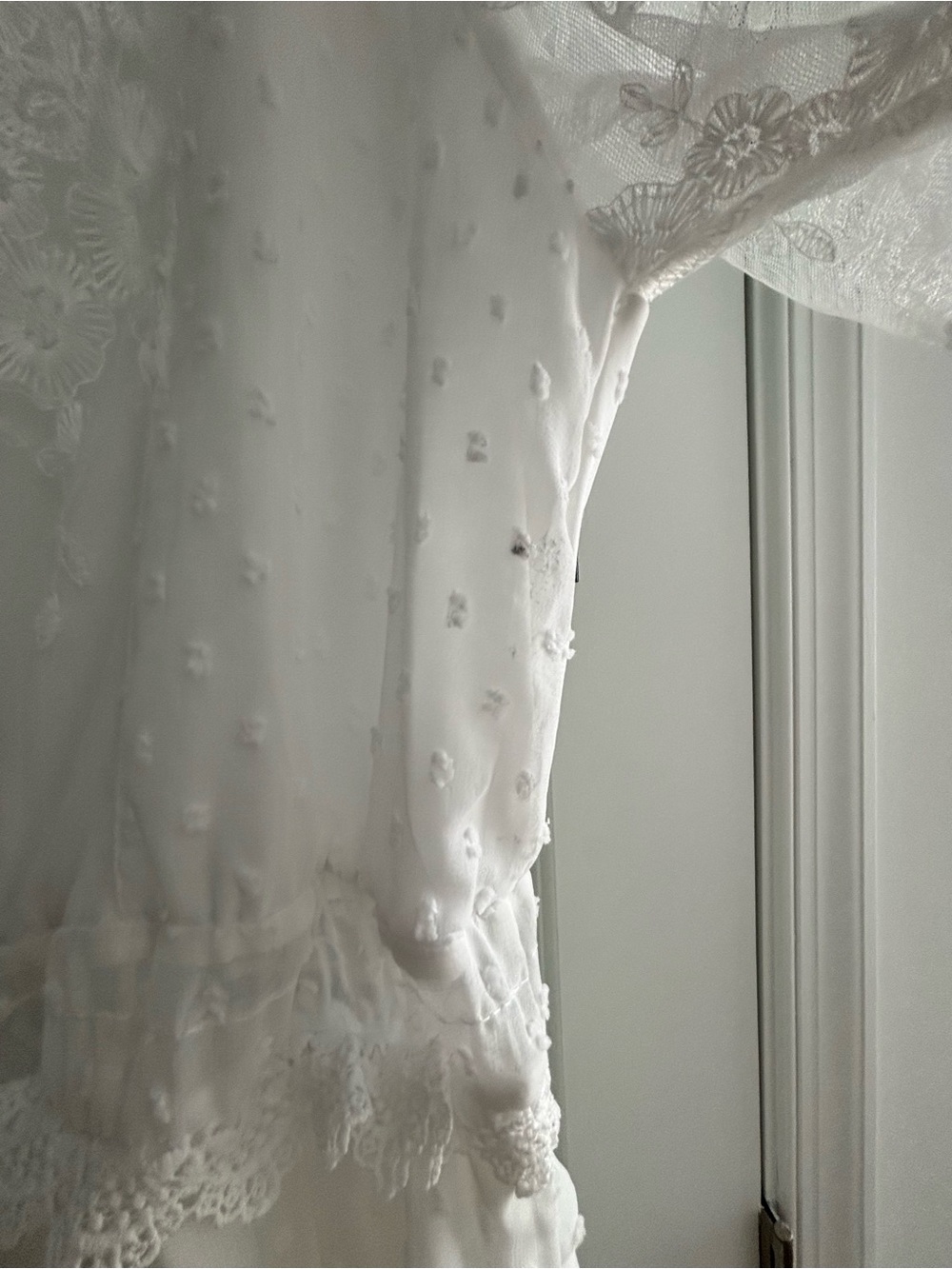 NWOT White Lace Tiered V-Neck Maxi Dress - Picture 7 of 7